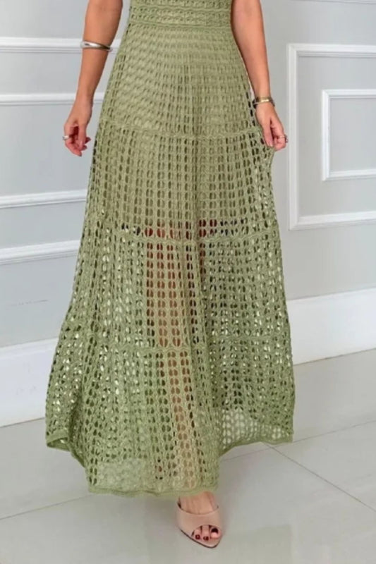 Long Sleeveless Cutout Maxi Dress Chic & Flowy Summer Style Comfortable Dress For Summer