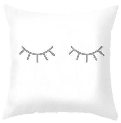 Baby Cushion Whale Print Kids Decoration Cute Rabbit Bear Eyelashes Love Decorative Bunny Pillow Case Cute Animal Little White Rabbits Pillows For Home  45x45CM