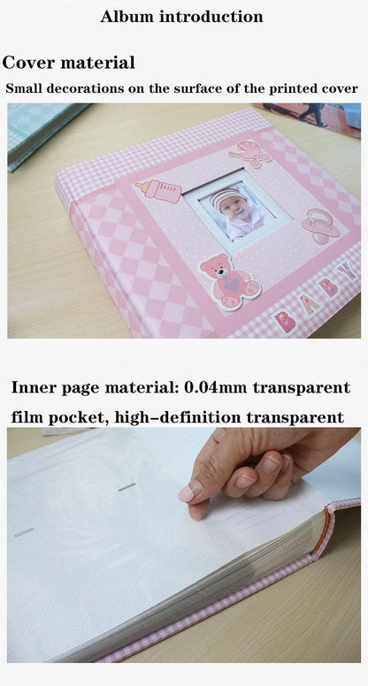 Baby Growth Commemorative Album Kindergarten Graduation Gift Postcard Storage Birthday 6-inch Photo Album 200 Sheets  Home Decor House Decoration DIY Memorable Gifts For Loved Ones