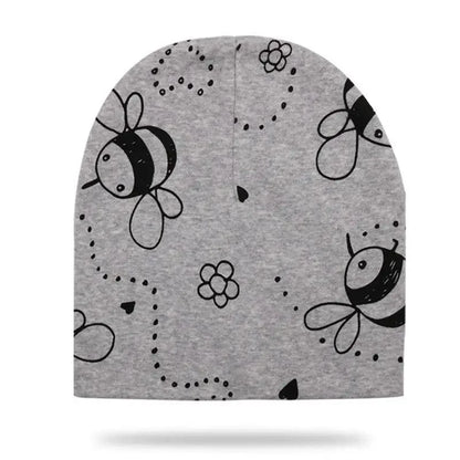 Baby Knit Cotton Cartoon Printed Baby Caps For Boys And Girls For Autumn And Winter Soft And Warm Cap