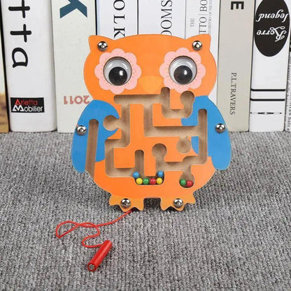 Baby Wooden Toy for Children Magnetic Maze Balance Board Wood game , Maze Puzzle baby Toys  0-12Months