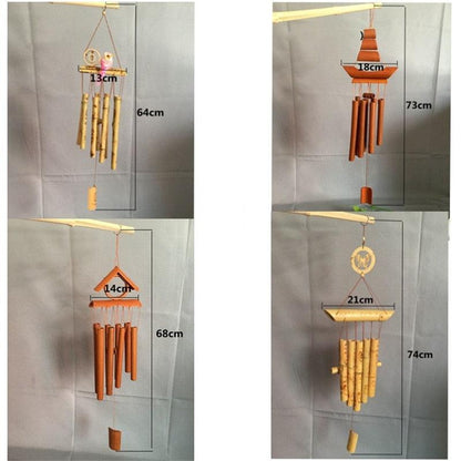 Bamboo Wind Chimes Pendant Balcony Outdoor Yard Garden Home Handmade Craft Wind Chimes With Rotating Hook Outdoor Decor Wind Chimes for Garden Patio Yard Home Antique Tubes Bell Handmade Wind Chime Wall Hanging Crafts Gift