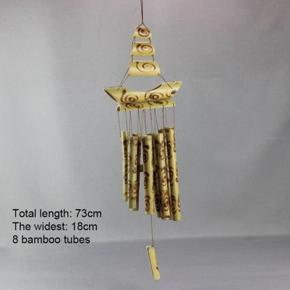 Bamboo Wind Chimes Pendant Balcony Outdoor Yard Garden Home Handmade Craft Wind Chimes With Rotating Hook Outdoor Decor Wind Chimes for Garden Patio Yard Home Antique Tubes Bell Handmade Wind Chime Wall Hanging Crafts Gift
