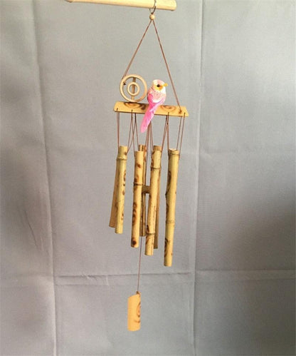 Bamboo Wind Chimes Pendant Balcony Outdoor Yard Garden Home Handmade Craft Wind Chimes With Rotating Hook Outdoor Decor Wind Chimes for Garden Patio Yard Home Antique Tubes Bell Handmade Wind Chime Wall Hanging Crafts Gift