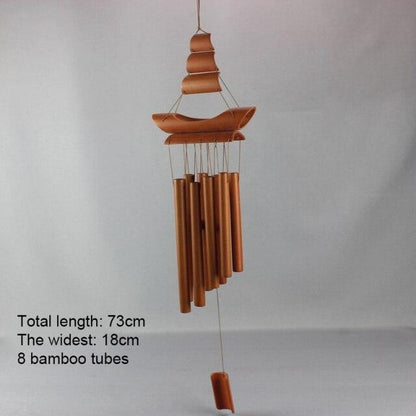 Bamboo Wind Chimes Pendant Balcony Outdoor Yard Garden Home Handmade Craft Wind Chimes With Rotating Hook Outdoor Decor Wind Chimes for Garden Patio Yard Home Antique Tubes Bell Handmade Wind Chime Wall Hanging Crafts Gift
