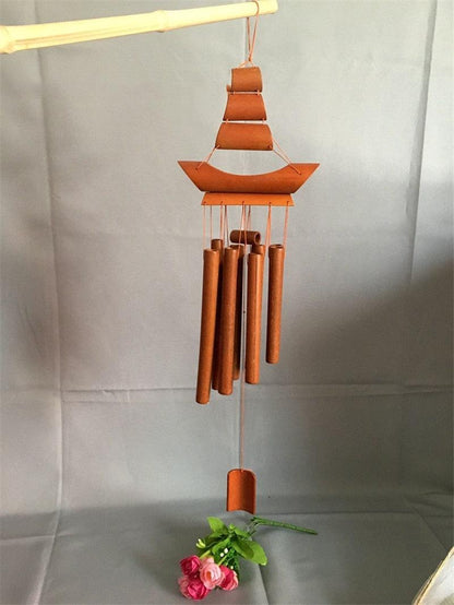 Bamboo Wind Chimes Pendant Balcony Outdoor Yard Garden Home Handmade Craft Wind Chimes With Rotating Hook Outdoor Decor Wind Chimes for Garden Patio Yard Home Antique Tubes Bell Handmade Wind Chime Wall Hanging Crafts Gift