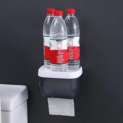 Bathroom Toilet Paper Holder Punch-free Waterproof Storage Box Toilet Paper Storage Rack Paper Towel Kitchen Storage Accessories Waterproof Toilet Paper Holder Wall Mounted Punch Free Paper Dispenser Transparent Storage Box Bathroom Kitchen Supply