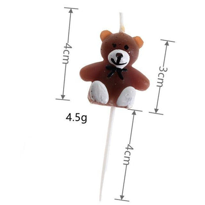 Bear Candle Birthday Cake Props Topper Card Cute Fantasy Cup Dessert Smiley  Love Bear  Table Dress Up Cake Props Party Cake Decor Supplies Toppers Birthday Cupcake Topper Various Cake Decorations for Birthday Party Photo Prop
