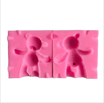 Bear Shape Silicone Mold Cake Baking Decoration Crafts Decoration Chocolate Mold Bear Silicone Mold Baking Molds Chocolate Candy Baking Tool 3D Cake Mold Decoration Baking Tool Mold