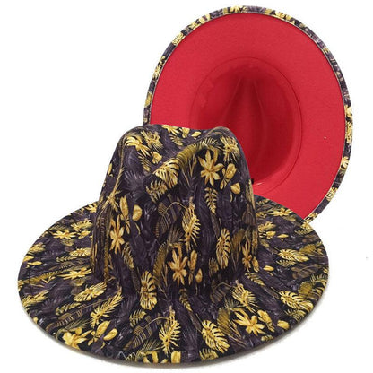 Beautiful Two Tone Luxury Fedora Hat Men's and Women's Hat Unique Retro Design Men's Fedoras Hat Colorful Fedoras Jazz Cap Elegant Soft Hat Wide Brim Party Hats 56-58CM