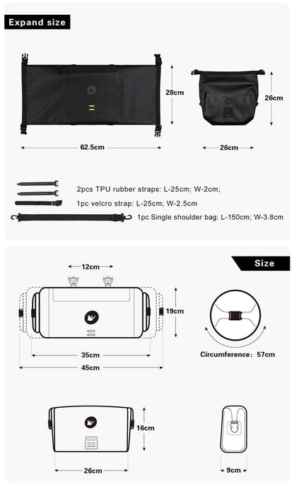 Bicycle Bag Waterproof Big Capacity Handlebar Bag 2 Piece Front Tube Cycling Bag  Bike Accessories Bike Bag Waterproof Bike Handlebar Bag Bicycle For Sport Bicycle Cycling Accessories