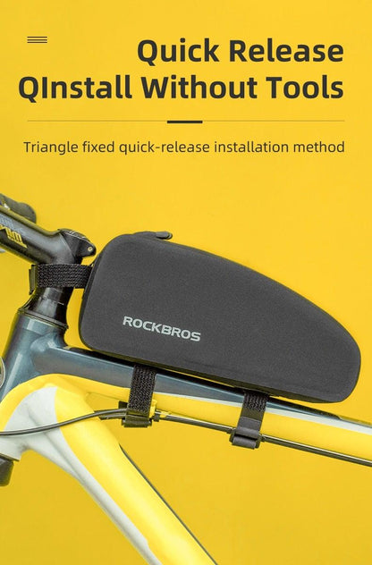 Bicycle Bag Waterproof Cycling Top Front Tube Frame Bag Large Capacity Road Bicycle Black Bike Accessories Top Tube Bike Bag Waterproof Bike Front Frame Bike Bag Bicycle Top Tube Bag Cycling Accessories