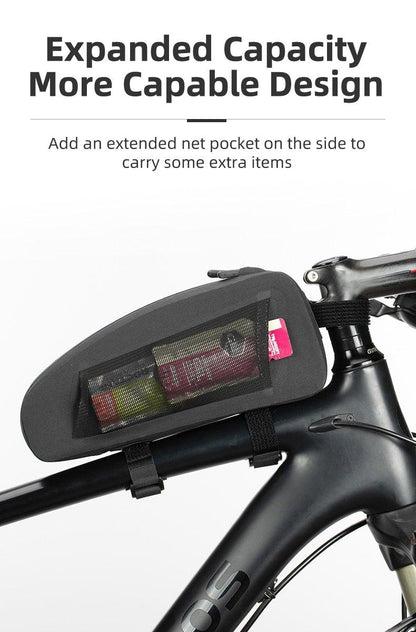 Bicycle Bag Waterproof Cycling Top Front Tube Frame Bag Large Capacity Road Bicycle Black Bike Accessories Top Tube Bike Bag Waterproof Bike Front Frame Bike Bag Bicycle Top Tube Bag Cycling Accessories