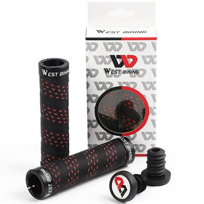 Bicycle Handlebar Grips Cycling Bicycle Accessories Non-Slip Bicycle Handlebar Grips Bike Handle Ergonomic Shockproof Bicycle Handle Grip With Adjustable Aluminum Lock For Mountain Bike