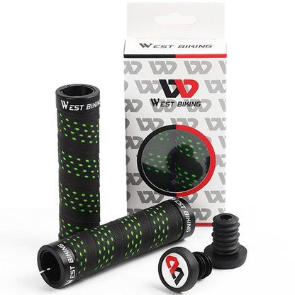 Bicycle Handlebar Grips Cycling Bicycle Accessories Non-Slip Bicycle Handlebar Grips Bike Handle Ergonomic Shockproof Bicycle Handle Grip With Adjustable Aluminum Lock For Mountain Bike