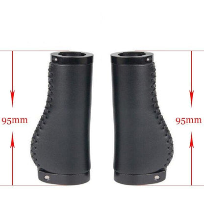 Bicycle Locking Grip Wear-Resistant Leather Non-Slip Grip Cover Mountain Bike Handlebar Lock-on Bike Handlebar Grips Locking Non-Slip-PU Bicycle Handle Grip Widen Holding Surface For Cycling Mountain And Bicycles Accessories