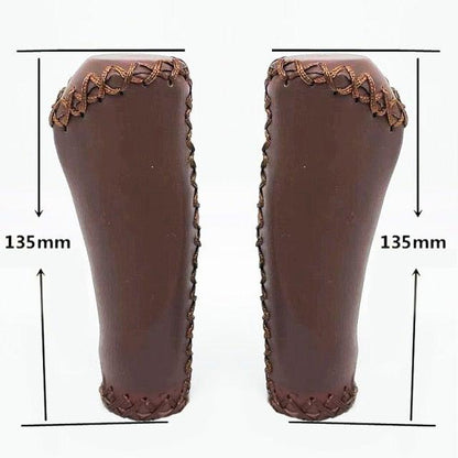 Bicycle Locking Grip Wear-Resistant Leather Non-Slip Grip Cover Mountain Bike Handlebar Lock-on Bike Handlebar Grips Locking Non-Slip-PU Bicycle Handle Grip Widen Holding Surface For Cycling Mountain And Bicycles Accessories