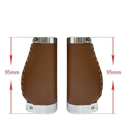 Bicycle Locking Grip Wear-Resistant Leather Non-Slip Grip Cover Mountain Bike Handlebar Lock-on Bike Handlebar Grips Locking Non-Slip-PU Bicycle Handle Grip Widen Holding Surface For Cycling Mountain And Bicycles Accessories