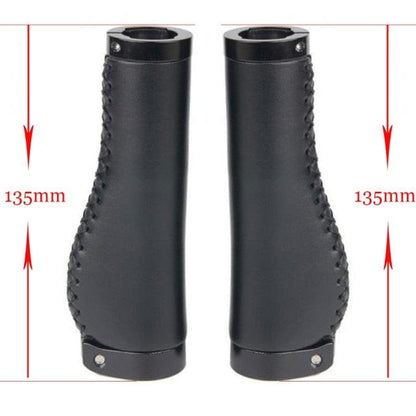 Bicycle Locking Grip Wear-Resistant Leather Non-Slip Grip Cover Mountain Bike Handlebar Lock-on Bike Handlebar Grips Locking Non-Slip-PU Bicycle Handle Grip Widen Holding Surface For Cycling Mountain And Bicycles Accessories