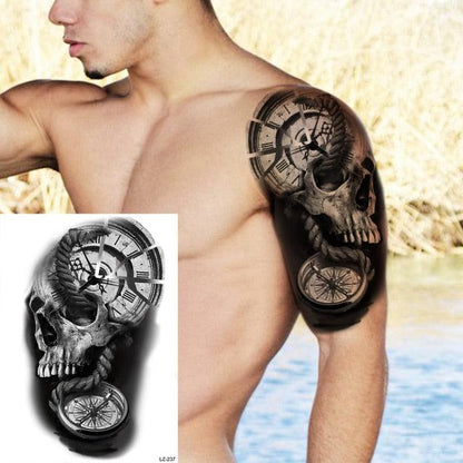 Big Black Tiger Tattoos Waterproof Leopard Tatoos Large Monster Body Arm Legs Tattoo Cool Tiger Face Temporary Tattoos For Women Men