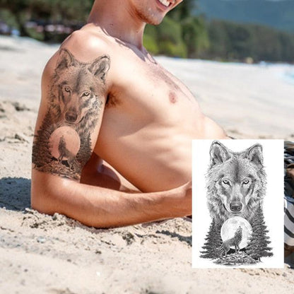 Big Black Tiger Tattoos Waterproof Leopard Tatoos Large Monster Body Arm Legs Tattoo Cool Tiger Face Temporary Tattoos For Women Men