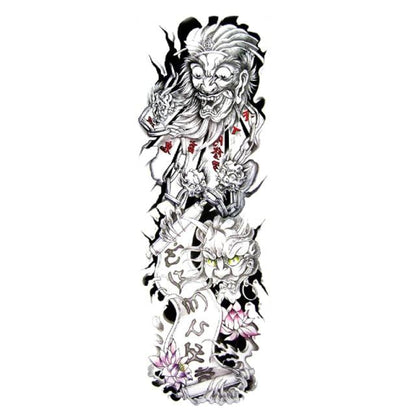 Big Realistic Tiger Tattoo Waterproof Temporary Dragon Flower Sticker Full Arm Large Size Sleeve Big Luxury Design For Mens