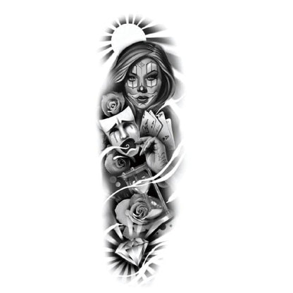 Big Realistic Tiger Tattoo Waterproof Temporary Dragon Flower Sticker Full Arm Large Size Sleeve Big Luxury Design For Mens