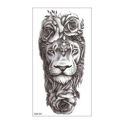 Big Tiger Lion Waterproof Temporary Sticker Tattoo Arm Legs Fake Tattoo Stickers For Adults Realistic Luxury Design For Mens Womens