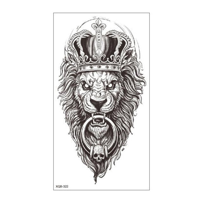 Big Tiger Lion Waterproof Temporary Sticker Tattoo Arm Legs Fake Tattoo Stickers For Adults Realistic Luxury Design For Mens Womens