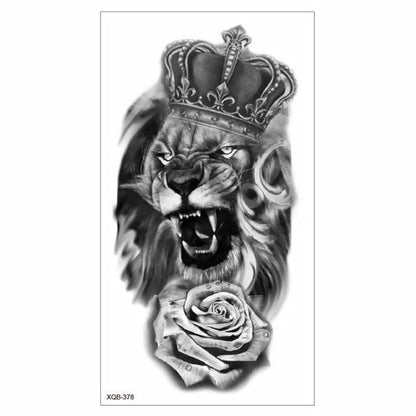Big Tiger Lion Waterproof Temporary Sticker Tattoo Arm Legs Fake Tattoo Stickers For Adults Realistic Luxury Design For Mens Womens