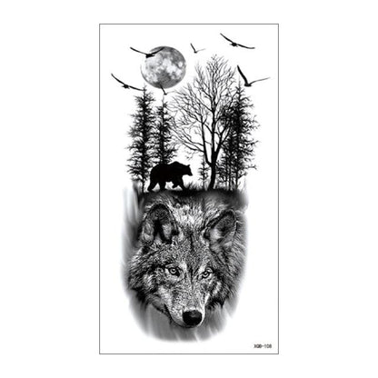 Big Tiger Lion Waterproof Temporary Sticker Tattoo Arm Legs Fake Tattoo Stickers For Adults Realistic Luxury Design For Mens Womens