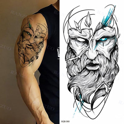 Big Tiger Lion Waterproof Temporary Sticker Tattoo Arm Legs Fake Tattoo Stickers For Adults Realistic Luxury Design For Mens Womens