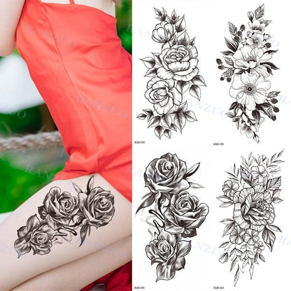 Big Tiger Lion Waterproof Temporary Sticker Tattoo Arm Legs Fake Tattoo Stickers For Adults Realistic Luxury Design For Mens Womens
