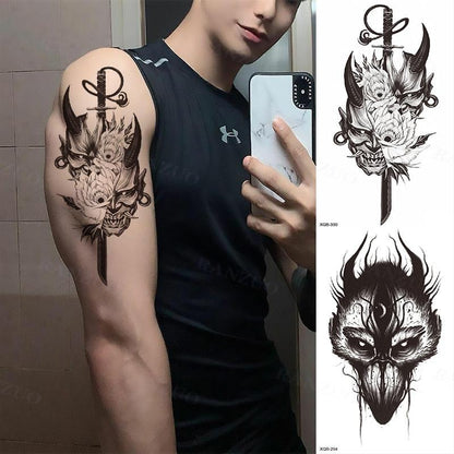 Big Tiger Lion Waterproof Temporary Sticker Tattoo Arm Legs Fake Tattoo Stickers For Adults Realistic Luxury Design For Mens Womens
