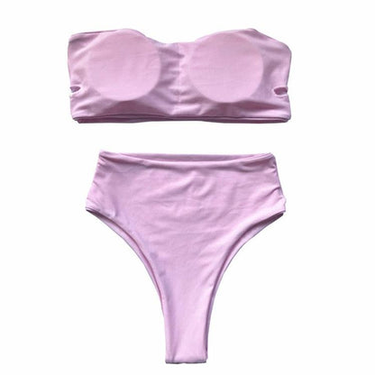 Bikini Set Summer Swimwear Beach Women's Swimsuit Bathing Suit Push Up Brazilian Bikini Women’s Two-Piece  Strapless Padded High Cut Bathing Suit Swimwear