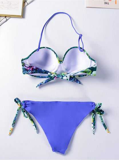 Bikini Sets Solid Color Swimsuit  Mid-Waist  Gather Cup Bikinis Women Swimwear Female Bathing Suits Beach wear  Two Piece Swimsuits Triangle Bikini swimsuits for Women