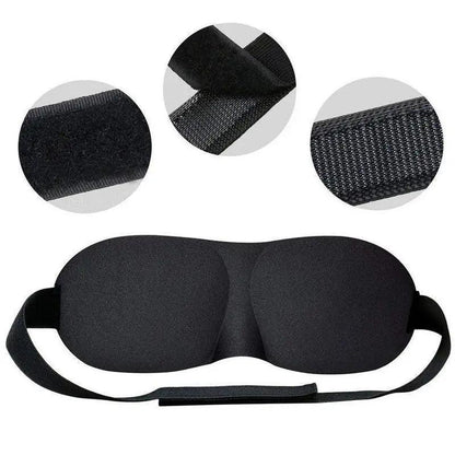 Black 3D Sleep Natural Sleeping Mask Eye Adjustable Strap Eye Mask Cover Portable Travel Blindfold Comfortable Mask For Sleeping