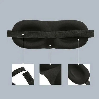 Black 3D Sleep Natural Sleeping Mask Eye Adjustable Strap Eye Mask Cover Portable Travel Blindfold Comfortable Mask For Sleeping