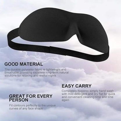 Black 3D Sleep Natural Sleeping Mask Eye Adjustable Strap Eye Mask Cover Portable Travel Blindfold Comfortable Mask For Sleeping