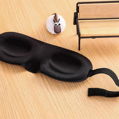 Black 3D Sleep Natural Sleeping Mask Eye Adjustable Strap Eye Mask Cover Portable Travel Blindfold Comfortable Mask For Sleeping