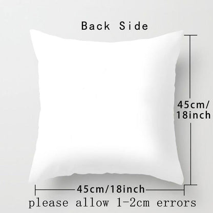 Black Alphabet Flower Print Pillow Cover White Polyester Modern Cushion Cover Decorative Pillowcase For Sofa Bed Chair Car Throw Pillow Covers Decorative Pillow Cases ABC Letter Cushion Covers Square Pillow Protectors Home Decor 45x45cm