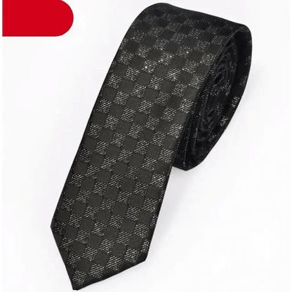 Black Business Dots Printed Polyester Men Necktie Slim Tie Formal Skinny Elegant Office Necktie For Men