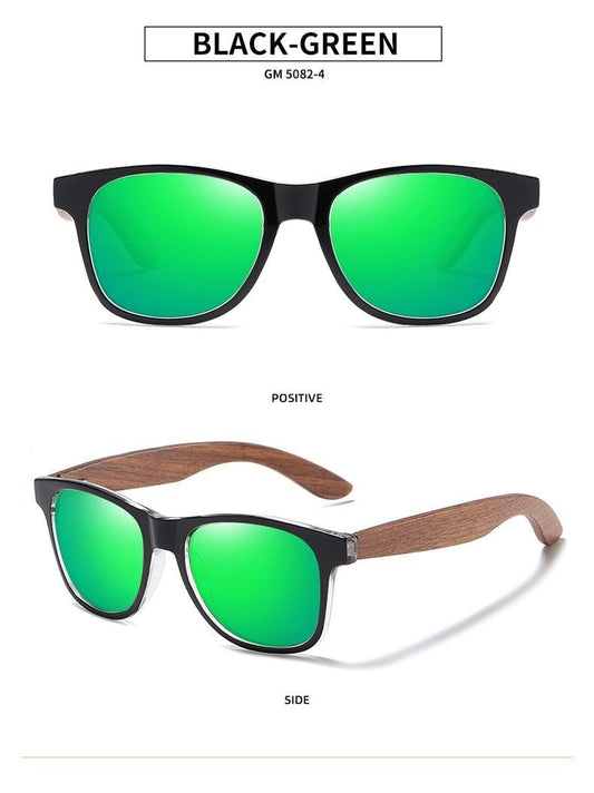 Black Business Men Sunglasses  Mirror Sun Glasses For Male Wooden Temples Sunglass For Men New Retro Eyewear Eyeglasses Vintage Summer Design Outdoor Sunglasses