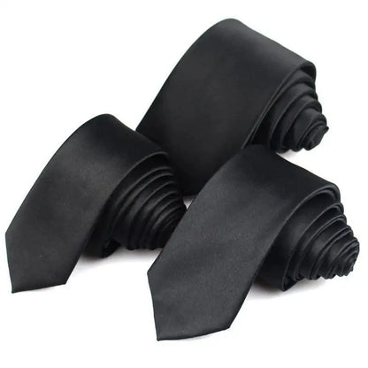 Black Business Skinny Men Neckties Wedding Slim Ties Elegant Men Lightweight High Quality Modern Ties