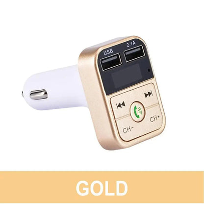Black Car Bluetooth Wireless Hand-free Transmitter Dual USB Charger Music Player For Cars Easy Use Gadget