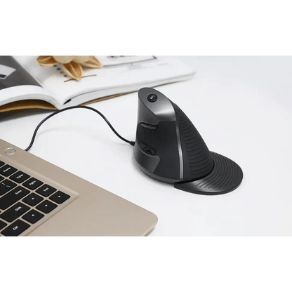 Black Ergonomic Design Vertical Mouse Adjustable DPI Optical Right Hand Mouse Reduce Wrist Pain 6 Buttons Modern Mouse For Computers Laptops PC