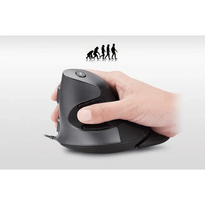 Black Ergonomic Design Vertical Mouse Adjustable DPI Optical Right Hand Mouse Reduce Wrist Pain 6 Buttons Modern Mouse For Computers Laptops PC