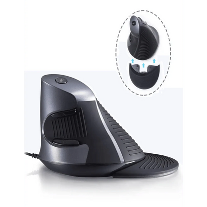 Black Ergonomic Design Vertical Mouse Adjustable DPI Optical Right Hand Mouse Reduce Wrist Pain 6 Buttons Modern Mouse For Computers Laptops PC