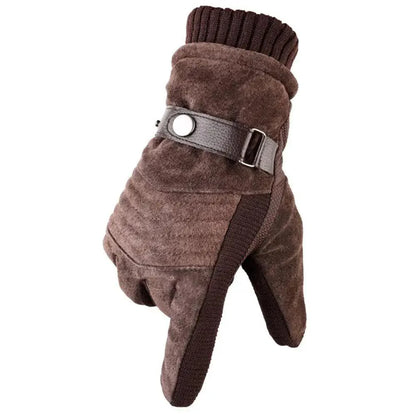 Black Men Leather Touchscreen Gloves Winter Retro Driving Comfortable Warm Gloves Elegant Design Men Fashion Outdoor Gloves Cold Weather Gloves For Cycling & Driving