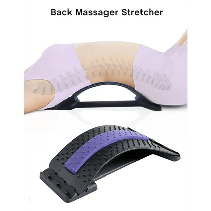 Black Purple Back Stretching Device Muscle Back Massage Relax Stretcher Posture Therapy Back Stretch Spine Pain Relief Stretcher Support Lower And Upper Muscle Pain Relief